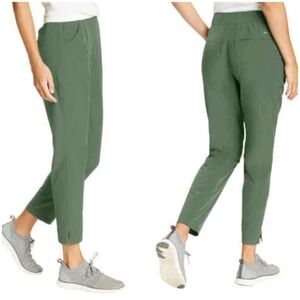 Eddie Bauer Women's Lightweight Traveler Pants Olive Green XL Inseam 27.5"